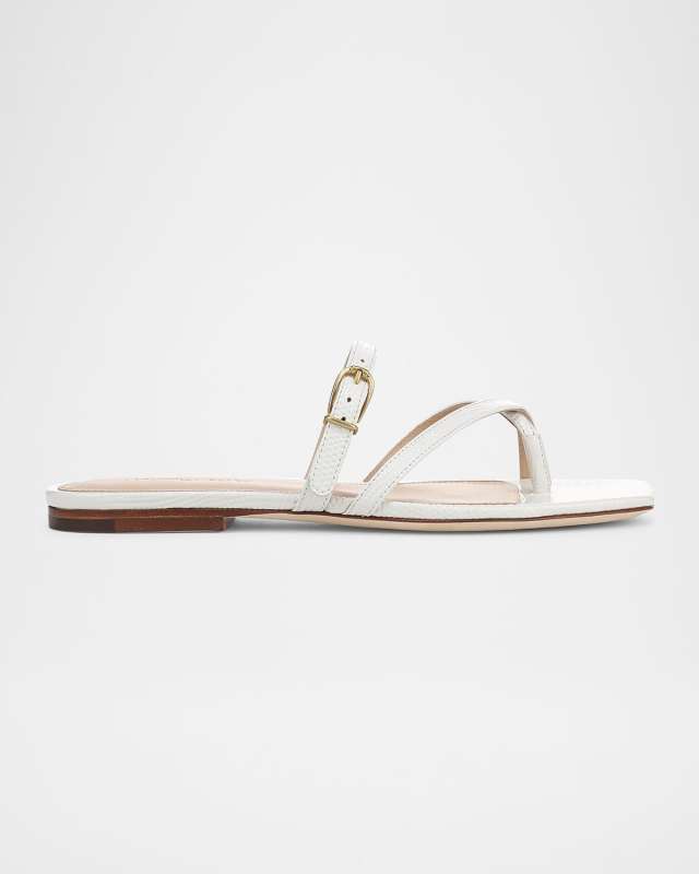 Marthe Crisscross Buckle Flat Slide Sandals